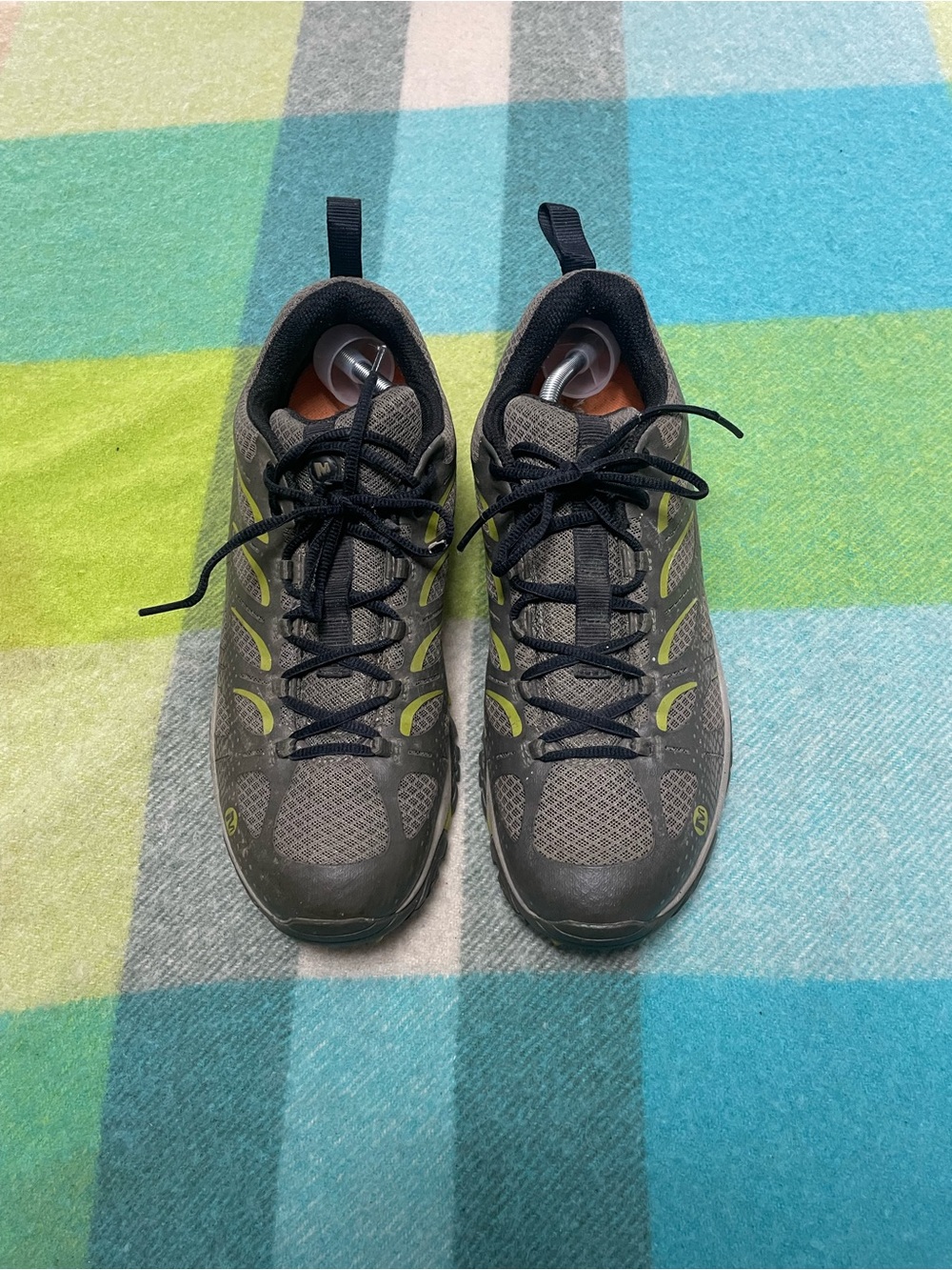Merrell Moab Edge Gray Green Hiking Outdoor Trail Shoes Men’s